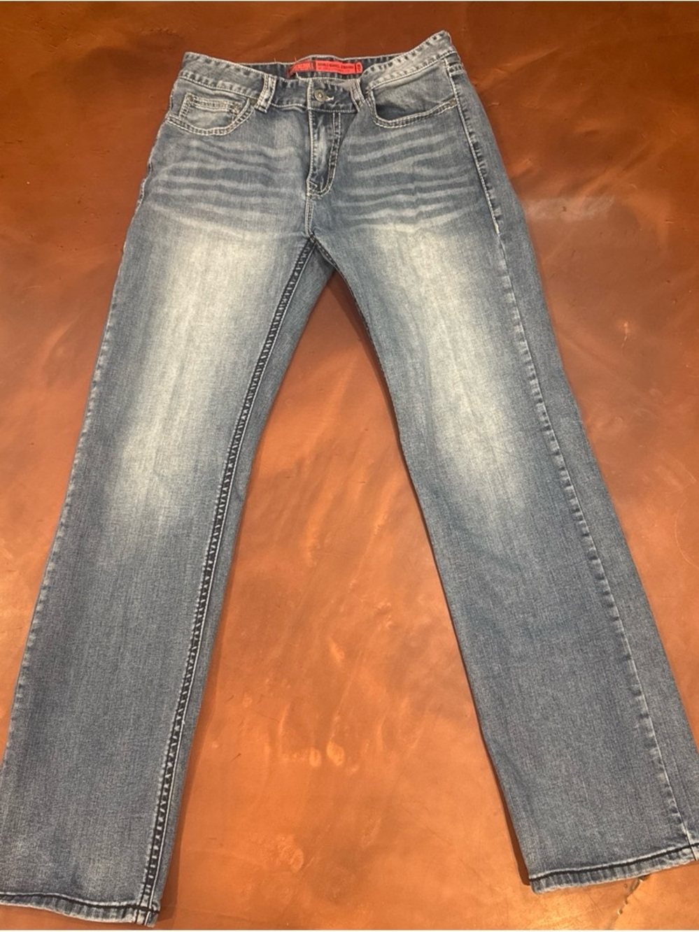 Men's Straight Light Blue Washed Jeans